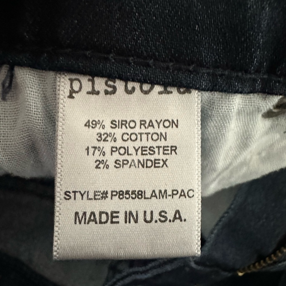 Pistola Brennan Bootcut Jeans Dark Wash Whiskered Mid Rise Stretch Size 30 - Picture 8 of 9